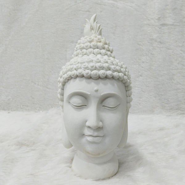 AM6245 Big White Buddha Head Sculpture