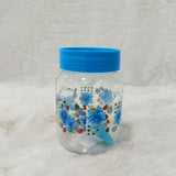 AM6264 Plastic Storage Jar with Lid & Floral Print – Includes Measuring Spoon