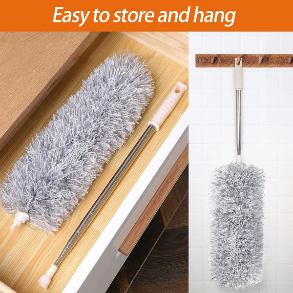 3793 Microfiber Feather Duster with 100 inches Extra Long Pole for Cleaning