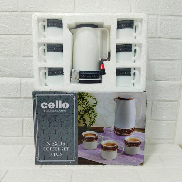 Di0209 Cello Designer Crockery Nexus Coffee Set – 7 Pieces (Black Diamond)