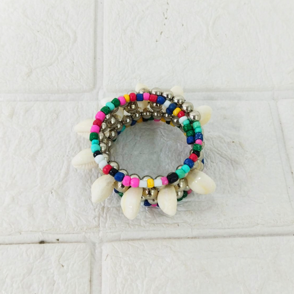 Di0309 Colorful Navratri Kodi Bracelets – Beaded Cowrie Shell for Garba