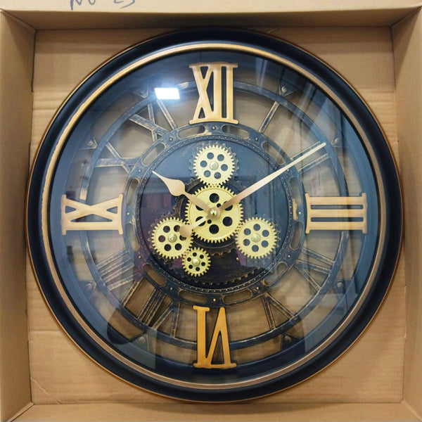 AM6255 Vintage Roman Numeral Gear Wall Clock