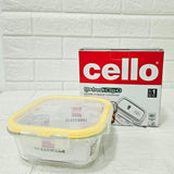 Di0006 Cello Fit & Fresh Clip-O Square Glass Storage Container - 800ml
