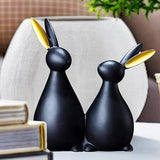 AM5366 2 Rabbits Pair Sitting Figurine Home Decoration Showpiece - Pack of 1 Rabbit pair