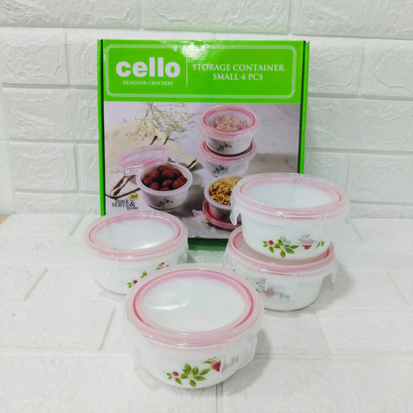 Di0238 Cello Opalware Storage Container Small with Lid – 4 Pc