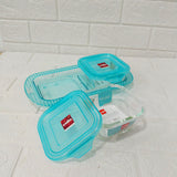 Di0245 Cello Glassware Artista 2 Square Container with Lid  & 1 Tray Set  - Set of 3 Pcs