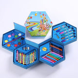 TM0043 46 Pcs Plastic Art Colour Set with Color , Crayons, Oil Pastel and Sketch Pens