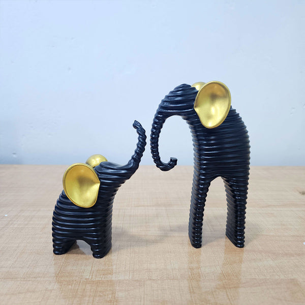 AM5939 Elephant Statues with Gold Accents – Elegant Home Decor