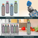 AM3655 Flair Plastic Polka Pet Fliptop Cap Water Bottles Set Of 4 Pcs