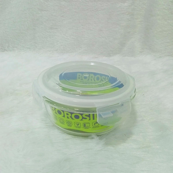 AM6196 Borosil Klip N Store Round Glass Container - 620 ml with Air Tight Lid