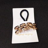 AM5875 Multidesign Women Luxe Golden Metallic Ponytail Holder Hairband - 1 Pcs