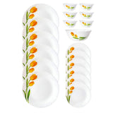 AM5754 Cello Opalware Imperial Collection Dinner Set, 19 Pieces - (Navy Blue & Vinea Designs)
