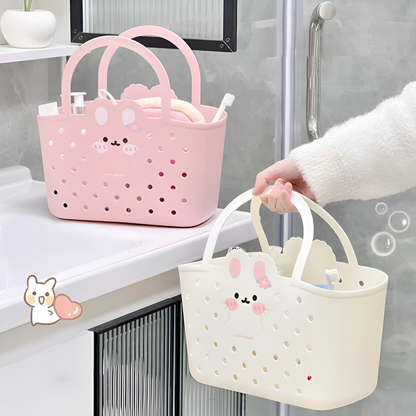 AM6328 Plastic Shopping Basket - Bunny Face Design