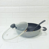 AM6153 Sunmate Deep Kadai with Glass Lid (2.5ltr)– Hammertone Series (Non-Stick Cookware)