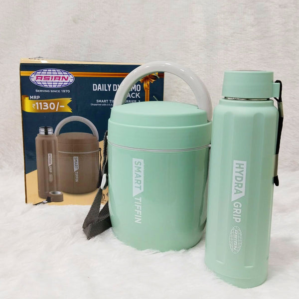 AM6179 Asian Daily Dynamo Pack – Smart Tiffin Carrier 3 + Hydra Grip Bottle 700 ml