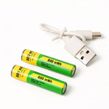 15494 AAA Rechargeable 800 mWh Batteries With Recharging Cable (2 Pc Set)
