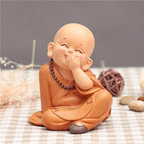 AM5363 Little Monk Sculpture Hand-carved Buddha Sitting statue -Pack of 1 pcs ( Multidesign)
