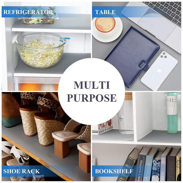 AM6348 Anti Slip Mat for Fridge, Kitchen Drawer mat (Grey) 45x500 cm