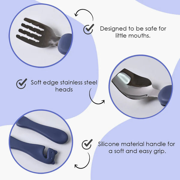 10523 Supermom Foodie Stainless Steel Spoon & Fork (2 Pc Set)