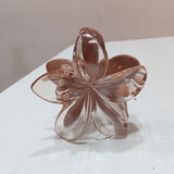 AM5620 Transparent Flower Hair Clips (Multicolour) -for Fine Curly Hair, Non-Slip, Strong Grip