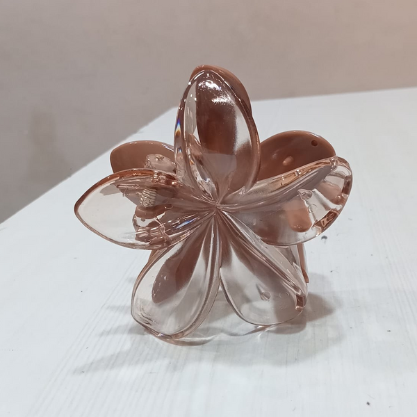 AM5620 Transparent Flower Hair Clips (Multicolour) -for Fine Curly Hair, Non-Slip, Strong Grip