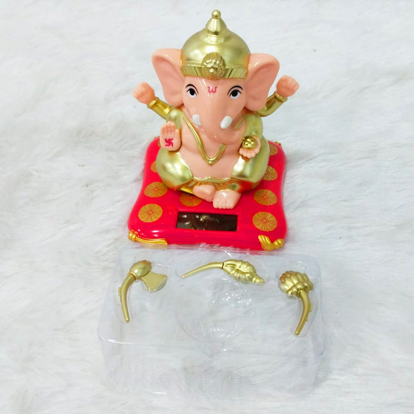 AM6242 Hand Moving Lord Ganesh Idol - Solar-Powered Base