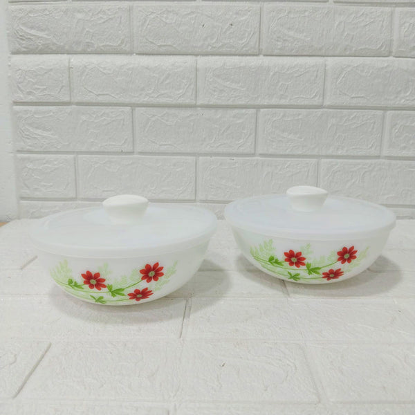 Di0205 Cello Opalware Medium Mixing Bowl with Lid Set of 2 Pcs - 1000ml Each
