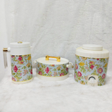 Di0377 Sukhoi Flora Print 3-Piece Insulated Kitchenware Gift Set — Water Jug, Hot Pot & Flask