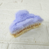 AM6382 Dual Shade Cloud Shape Fur Hair Claw - 1pc (Multicolour)