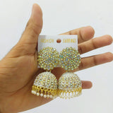 Di0301 Sparkling Stone Studded Jhumka Earrings