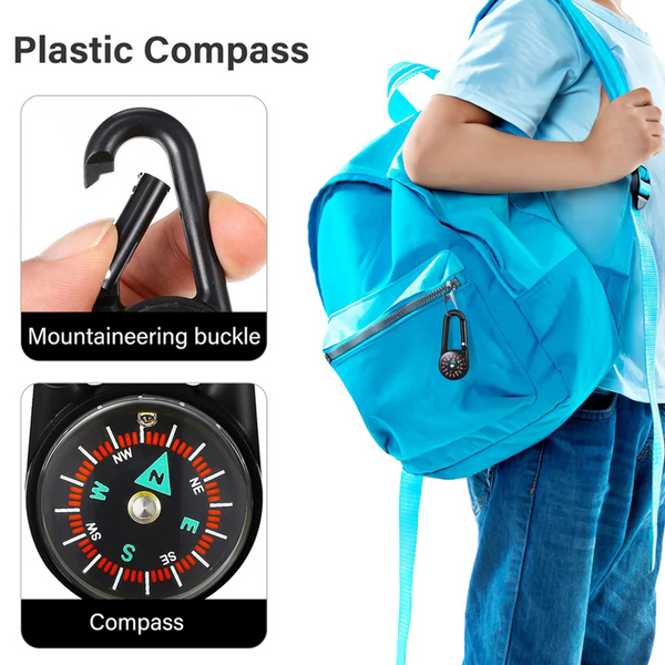 15078 Clip Snap Hook Mini Compass (1 Pc / Mix Design)