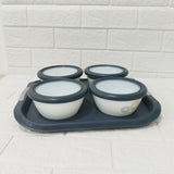 Di0233 Cello Regal Crazy Dots Dry Fruit Set - 9 Pieces (4 Bowls with Lids, 1 Tray)