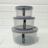 Di0052 Joyful Flute 3-Piece Airtight Container Set – 300 ml, 600 ml & 1200 ml