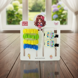 AM6375 Mix Colorful Fuzzy Hair Elastics and Cartoon Animal Hair Clip Set for Girls