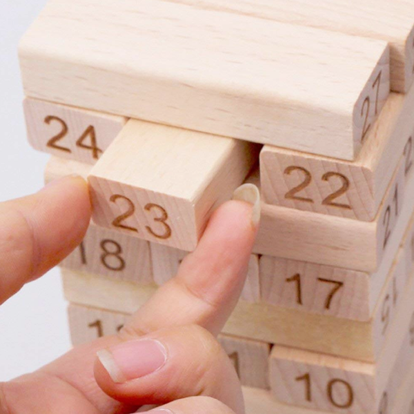 AM6428 Wooden Building Blocks Puzzle 48 Pcs Challenging 4pcs Dice