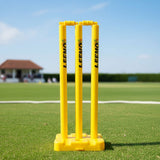 AM6510 Plastic Cricket Stumps Set - Big (3 Wickets, 1 Base, 2 Bails) - Age 10+ Years