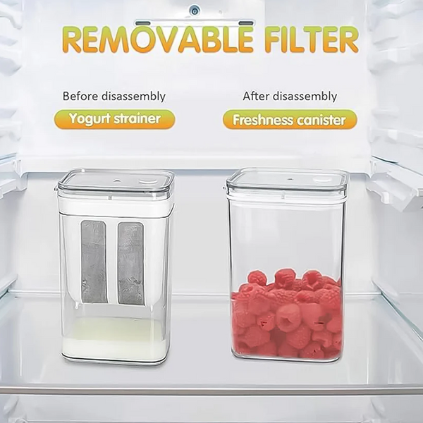 11938 2 in 1 Yogurt Strainer with Storage Box – 1100ml (Plastic + Steel)