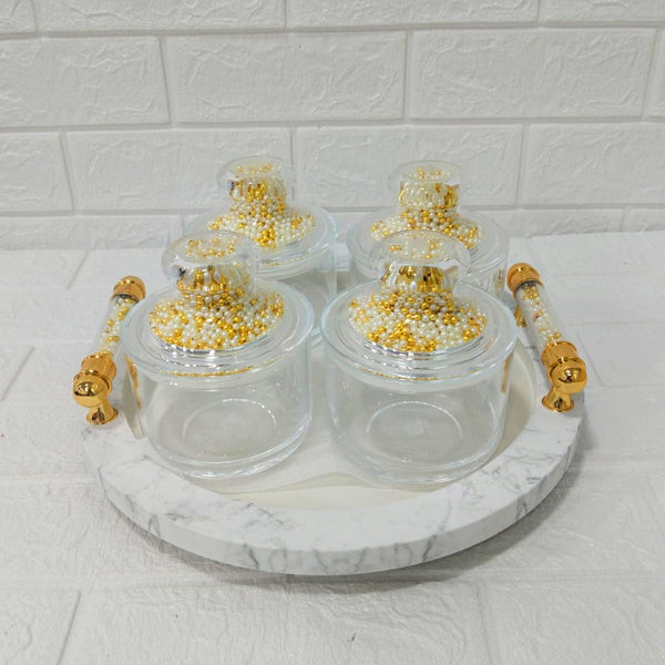 Di0150 Rishabh Super Rado Multipurpose 4 Jar Set with 360° Revolving Tray