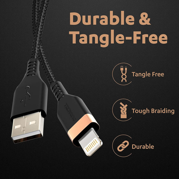 AM5886 Duracell USB-A To Lightning Apple Certified (Mfi) Braided Sync & Charge Cable - 3.9 Feet (1.2M)