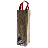 AM0033 Jute Water/Wine Bottle Carry Bag with Handles and 2 L Capacity