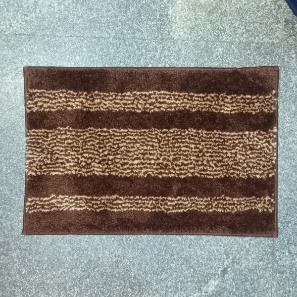 AM5850 Lining Print Microfiber Door & Bath Mat (RG, 16x24 Inch) Multicolour