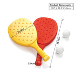 AM0198 Plastic Badminton or Table Tennis Racket 1 Pair with 1 Pair of Plastic Balls Inside