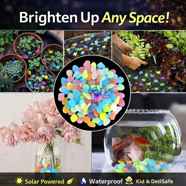TM0185 Luminous Decorative Garden Pebbles - Radium Glow Stones for Walkways & Fish Tanks