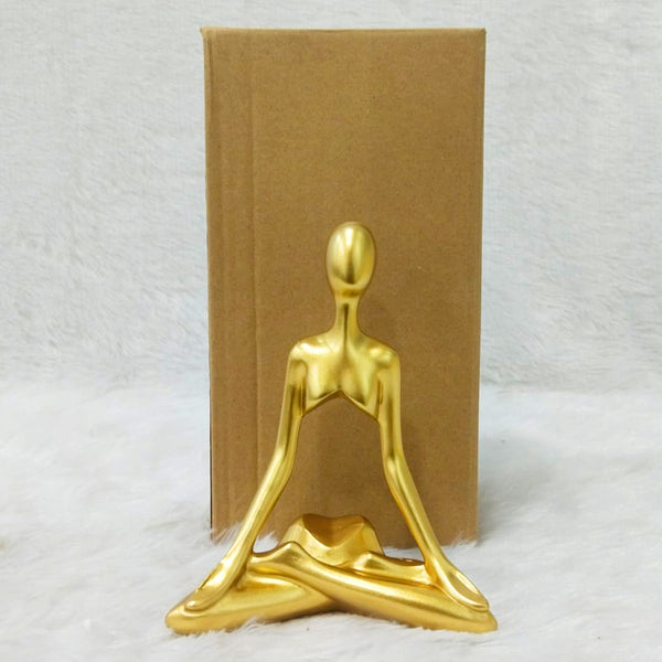 AM6233 Golden Abstract Yoga Meditation Figurine (No.1) – Modern Home & Office Decor
