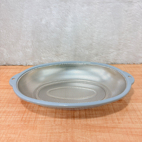 TM0003 Mix Stainless Steel Perforated Strainer Basket with Pink Plastic Rim - Small