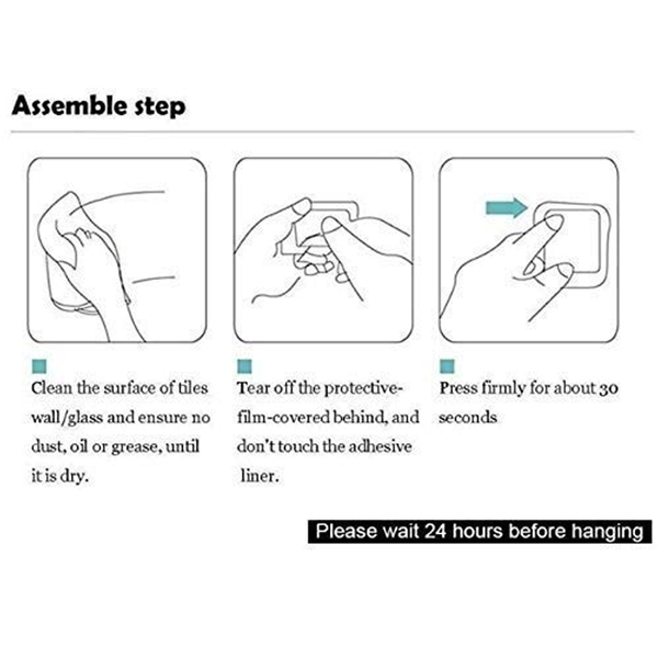 AM6361 Multipurpose Rectangular Steel Adhesive Hooks (Pack of 6)