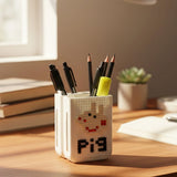 20016 Decorative Pixel Art Style Desk Pen Holder (1 Pc)
