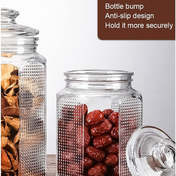 AM5676 CELLO Bloom Storage Glass Jar (800ml) for Cookie Jar, with Air Tight for Kitchen Dried Masala (Pack 1)
