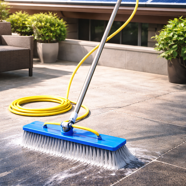 AM6711 Solar Panel Cleaning Brush with Water Flow Pipe & Long Handle