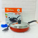 AM6137 Sunmate Hammertone Series Fry Pan With Stainless Steel Lid